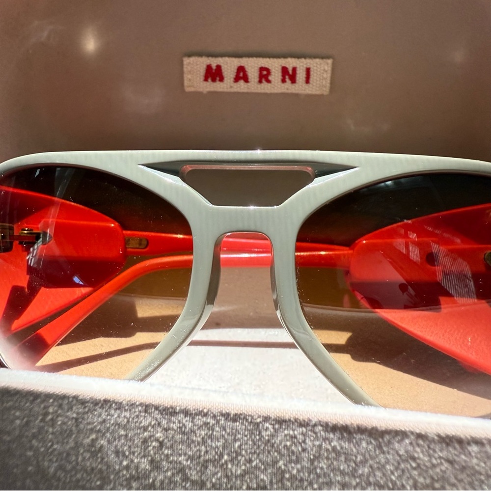 Marni aviator sunglasses with blinders. Fashion and function.